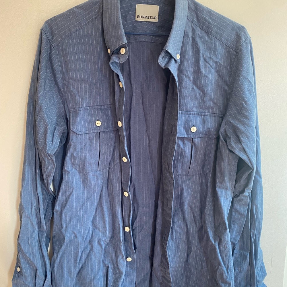Men's Blue Lightweight Shirt Jacket